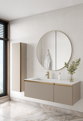 Тумба с раковиной 120 см ArmadiArt Quatro (790-M2-120-D-MG/793-120-W-A), daphne/золото
