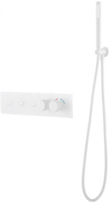 Встраиваемый термостат Boheme Zodiac (131-SYS-MW), с ручным душем белый матовый