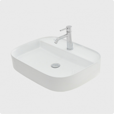 Раковина накладная AQUAme (AQM5003), 61х45х12 см белый