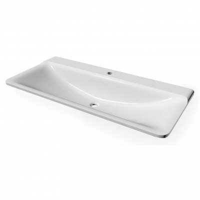 Раковина встраиваемая сверху AQUAme Solo 100 (Solo 08.100/W/RL), 100х46х15 см белый