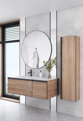 Тумба с раковиной 120 см ArmadiArt Quatro (790-M6-120-W-A/793-120-W-A), ива/антрацит
