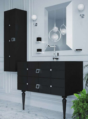 Тумба под раковину 80 см ArmadiArt Vallessi Avantgarde Piazza (841-080-BCR), черный/хром