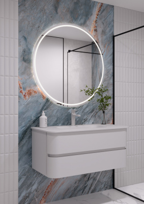 Тумба под раковину 100 см ArmadiArt Ovale D (780-100-W), белый матовый