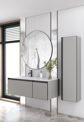 Тумба с раковиной 120 см ArmadiArt Quatro (790-M2-120-L-A/793-120-W-A), luna/антрацит