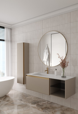Тумба с раковиной 120 см ArmadiArt Quatro (790-M6-120-D-MG/793-120-W-A), daphne/золото