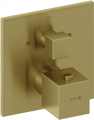 Встраиваемый смеситель-термостат KLUDI Decus (54810N075), для 88022 золото брашированное