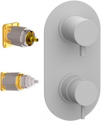Встраиваемый смеситель-термостат REMER Minimal Thermo (NT92KBBO), белый матовый