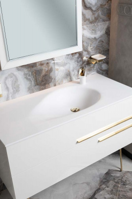 Раковина 80 см ArmadiArt Corian Drop (858-080), белый матовый