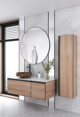 Тумба с раковиной 120 см ArmadiArt Quatro (790-M2-120-W-A/792-120-W/801-ED), ива/антрацит