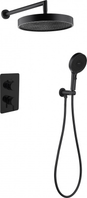 Комплект для душа Boheme Cell (427-B/135-2-B), черный матовый