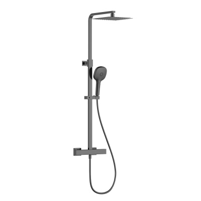 Душевая стойка с термостатом AQUAme Siena (AQM8007GM), графит матовый