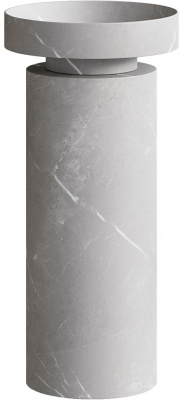 Раковина Ø40 см на пьедестале ArmadiArt Sole Corian (801-GR+801-Base-Grey), amani grigio