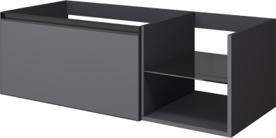 Тумба под раковину 120 см с подсветкой ArmadiArt Quatro 6 (790-M6-120-A-A-LED), антрацит матовый
