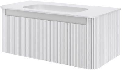 Тумба с раковиной 100 см ArmadiArt Voi (782-100-R-MW/786-100-MW), белый матовый