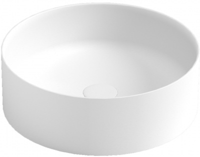 Раковина накладная Ø41,5 см ArmadiArt Sole Corian Slim (819-MW), белый матовый