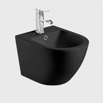 Биде подвесное AQUAme (AQM2102MB), 49.5x37x32.5 см черный матовый