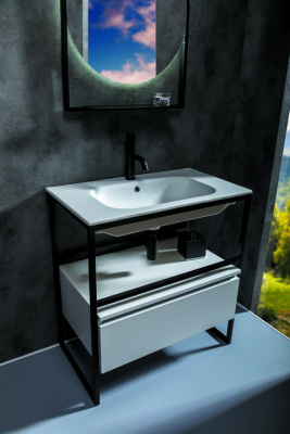 Тумба под консоль 80 см ArmadiArt Loft (894-080-W), белый матовый