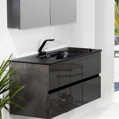 Тумба под раковину 120 см ArmadiArt Vallessi (837-120-A glossy), антрацит