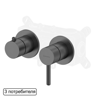 Встраиваемый смеситель WHITECROSS Y (Y1243GM), графит