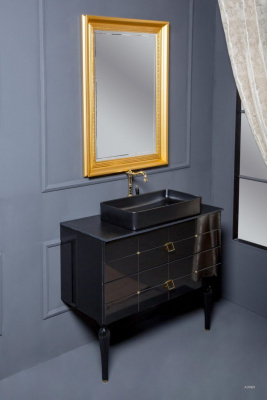 Тумба под раковину 100 см ArmadiArt Vallessi Avantgarde Piazza (841-100-BG), черный/золото
