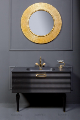 Тумба под раковину 80 см ArmadiArt Vallessi Avantgarde Linea (842-080-BG), черный/золото