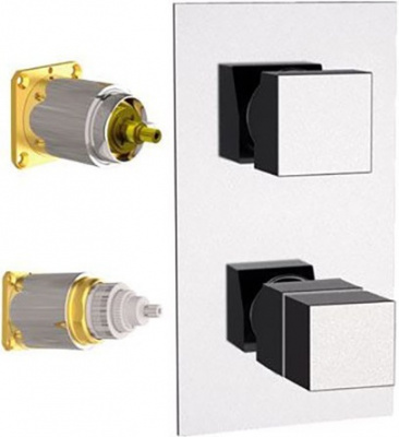 Встраиваемый смеситель-термостат REMER Qubika Thermo (QT92KB), хром