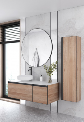 Тумба с раковиной 120 см ArmadiArt Quatro (790-M2-120-W-A/792-120-W/801-MW), ива/антрацит