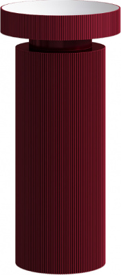Раковина Ø40 см на пьедестале ArmadiArt Sole Corian (801-R-BUR+801-Base-R-BUR), burgundy