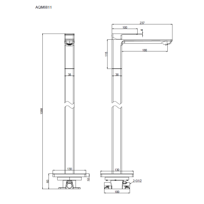 Смеситель для раковины AQUAme Savona AQM6811MB