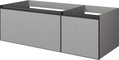 Тумба под раковину 120 см ArmadiArt Quatro 2 (790-M2-120-L-RIB-A), luna/антрацит