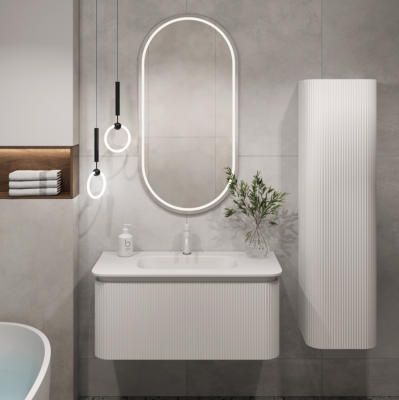 Тумба под раковину 100 см ArmadiArt Ovale S (781-100-W), белый матовый