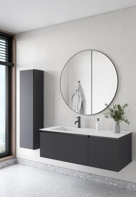 Тумба с раковиной 120 см ArmadiArt Quatro (790-M2-120-A-A/793-120-W-A), антрацит матовый