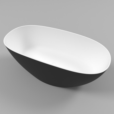 Ванна WHITECROSS Onyx A 160x75 иск. камень - Черный/белый мат