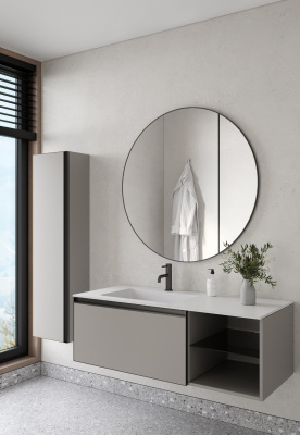 Тумба с раковиной 120 см ArmadiArt Quatro (790-M6-120-L-A/793-120-W-A), luna/антрацит