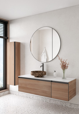 Тумба с раковиной 140 см ArmadiArt Quatro (790-M2-140-W-A/792-140-W/801-ED), ива/антрацит