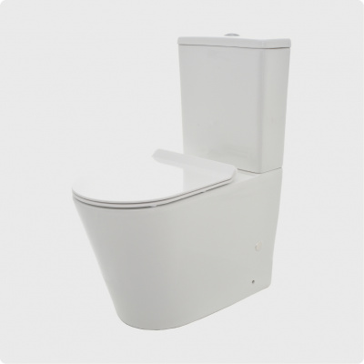 Унитаз напольный безободковый AQUAme (AQM1001), 67x36x44.5 см белый