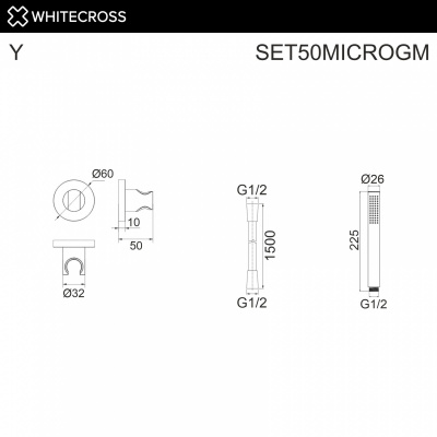 Душевой набор WHITECROSS SET50MICROGM