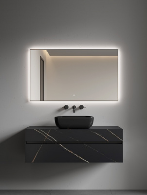 Зеркало с подсветкой и сенсорным управлением ArmadiArt Modern 543-120-B, черный