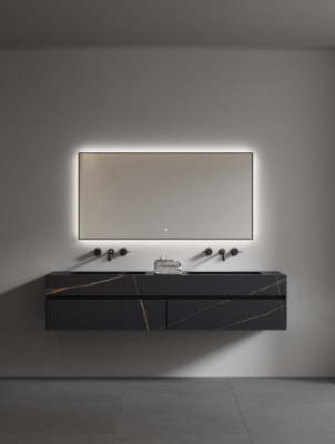 Зеркало с подсветкой и сенсорным управлением ArmadiArt Modern 543-140-B, черный