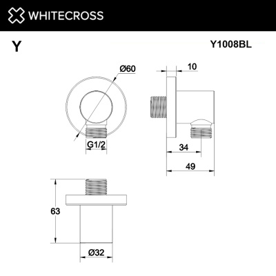 Шланговое подключение WHITECROSS Y Y1008BL