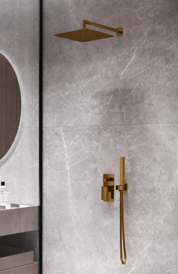 Встраиваемая душевая система Boheme Qubic 474-3-BR, бронза
