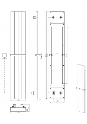 Полотенцесушитель электрический Boheme Flat 725-SGM, графит