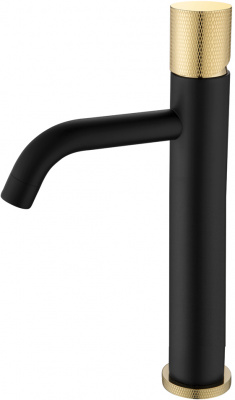 Смеситель для раковины Boheme Stick (122-BG.2), черный/золотой