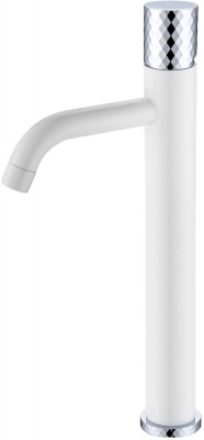 Смеситель для раковины Boheme Stick (122-WCR), белый/хром