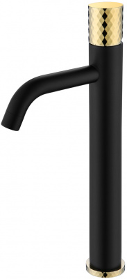 Смеситель для раковины Boheme Stick (122-BG), черный/золотой