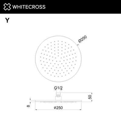 Верхний душ WHITECROSS Y (Y1301GM), графит