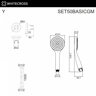 Душевой набор WHITECROSS SET50BASICGM