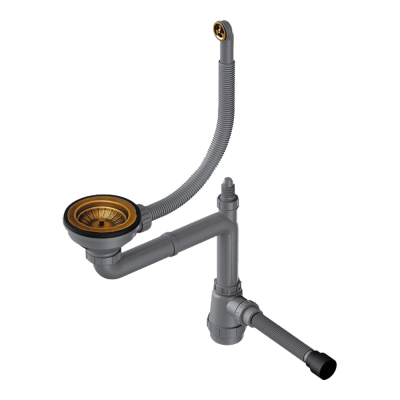 Арматура для одночашевых моек с круглым переливом Omoikiri WK-1CL-R-AB022 (4956615), античная латунь