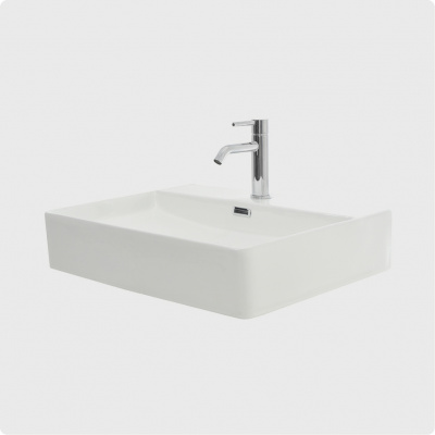 Раковина накладная AQUAme (AQM5004), 59х43х12 см белый