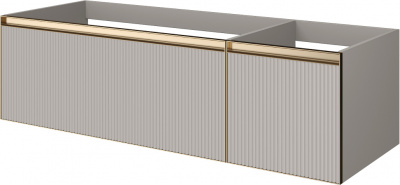 Тумба под раковину 140 см ArmadiArt Quatro 2 (790-M2-140-CM-RIB-MG), кашемир/золото